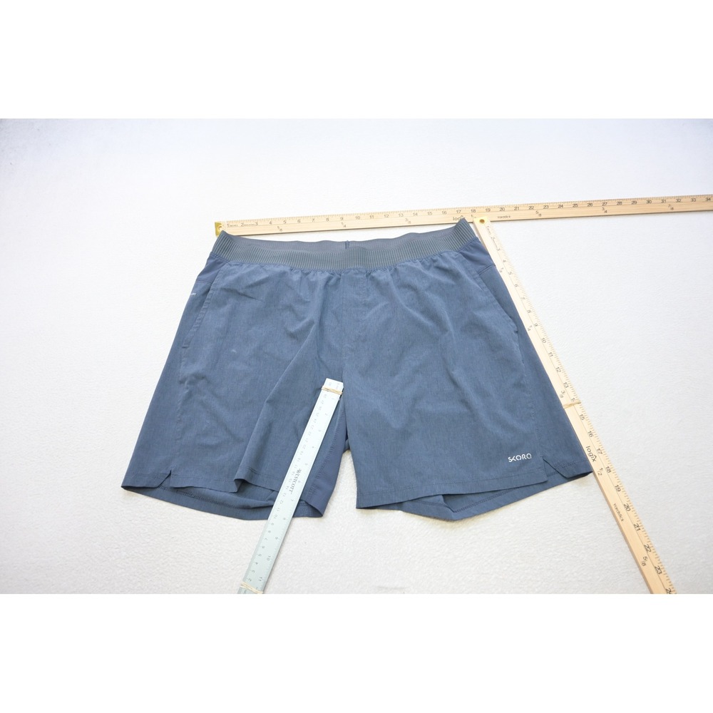Skora Running Gym Shorts Mens XL Blue Qwick-Dry Athletic Pockets Performance